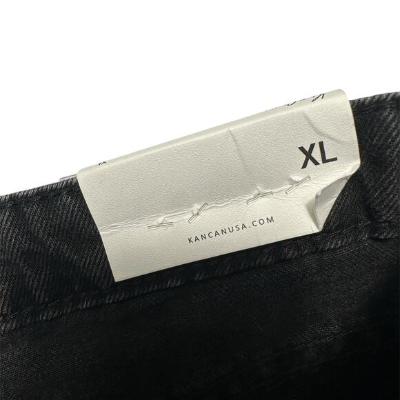 NWT Kancan Black Highrise Distressed Denim Shorts Womens Size XL - Picture 5 of 8